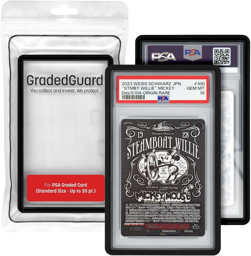 GradedGuard Graded Card Guard Case for Standard PSA Slab Case | Multiple Colors | Soft Touch Matte Finish | Stackable | Made to Fit PSA | Solid TPU and PC Design. (Black) - Image 1